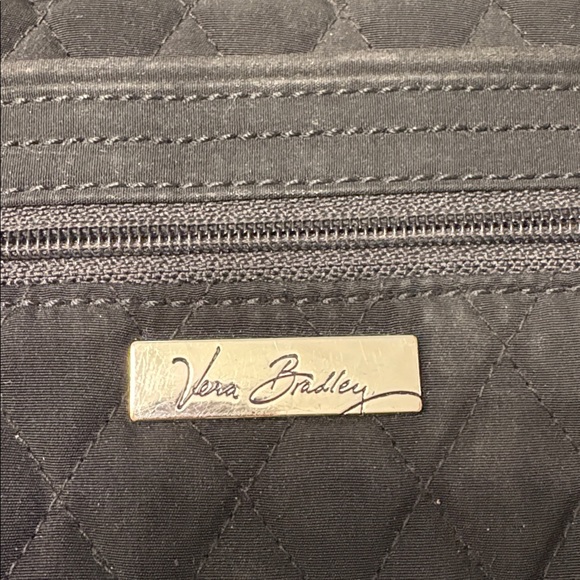 Vera Bradley Quilted Black Bag with Silver Detail crossbody - Picture 2 of 9